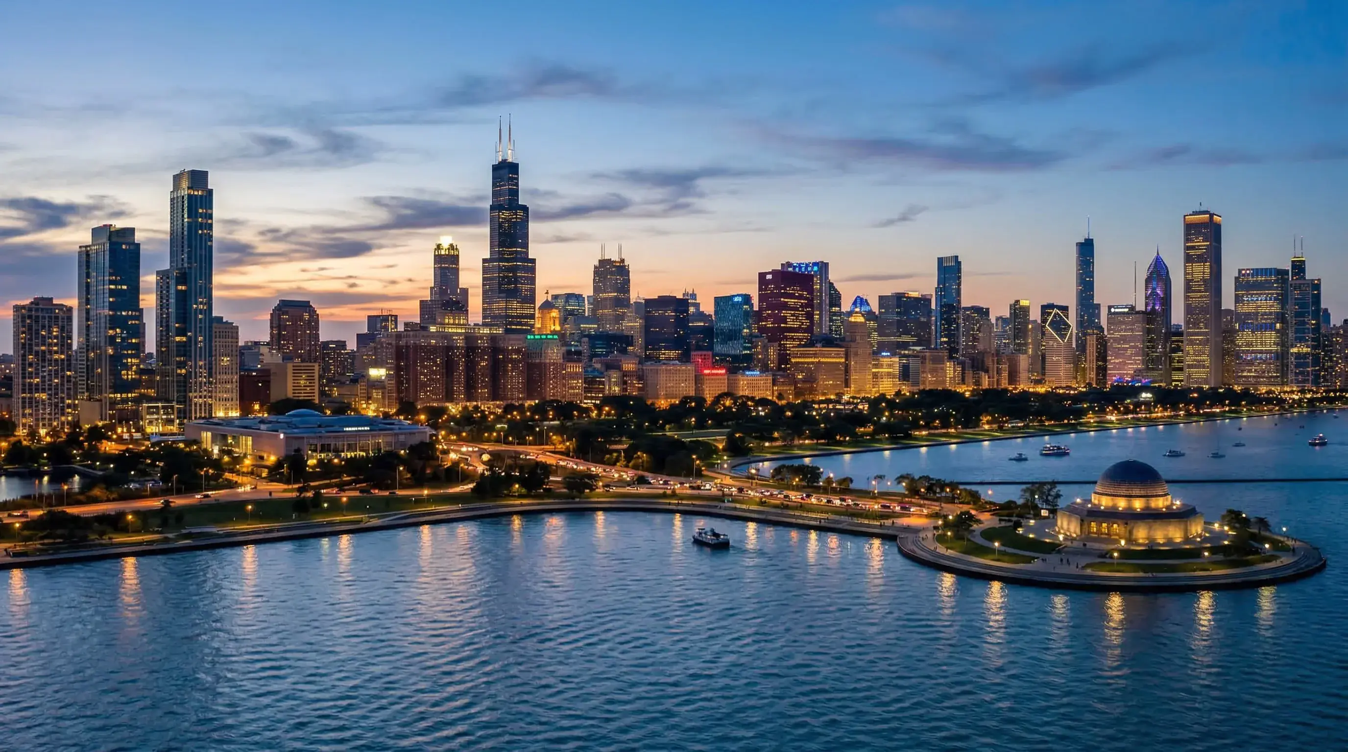 Chicago skyline representing Illinois state