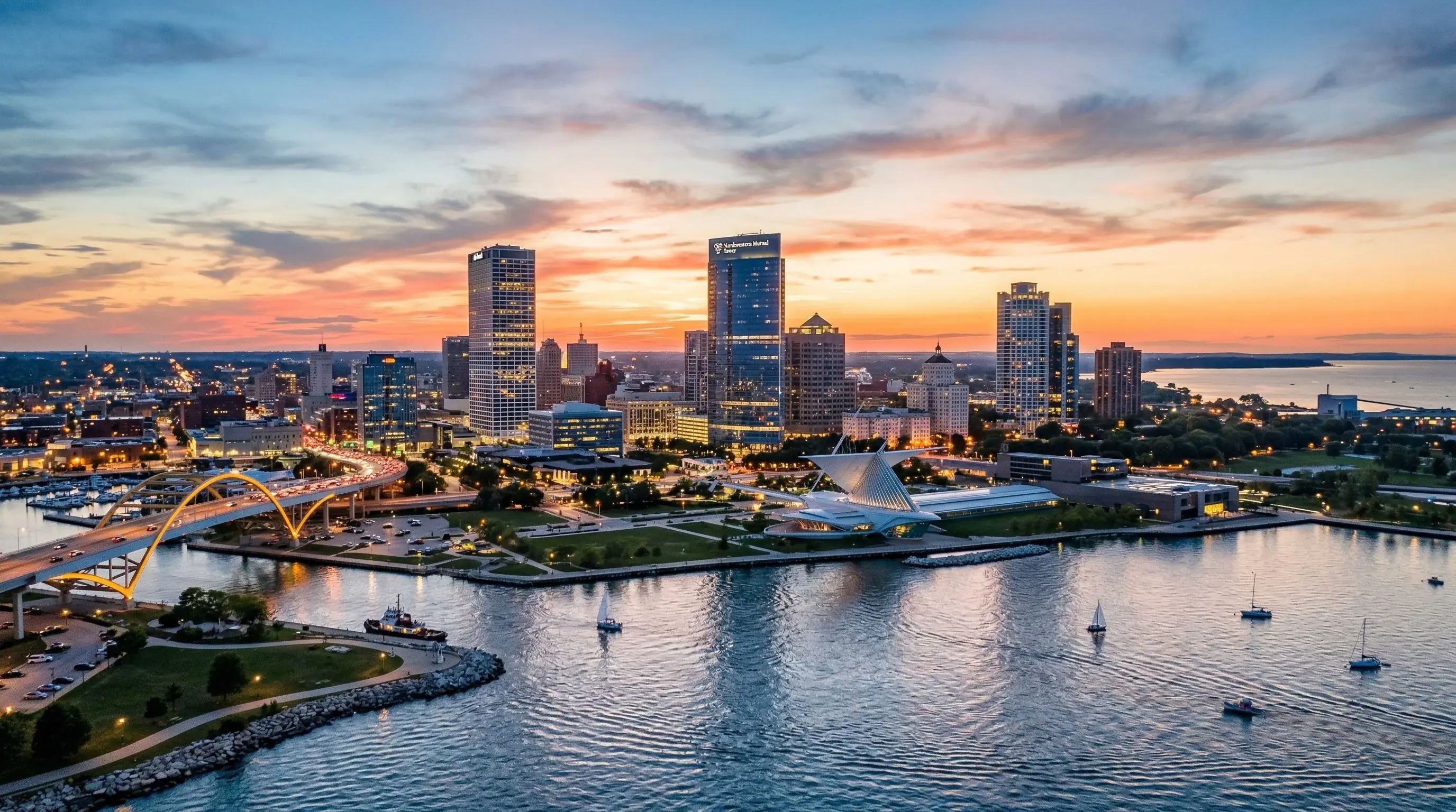 Wisconsin cityscape representing Wisconsin state